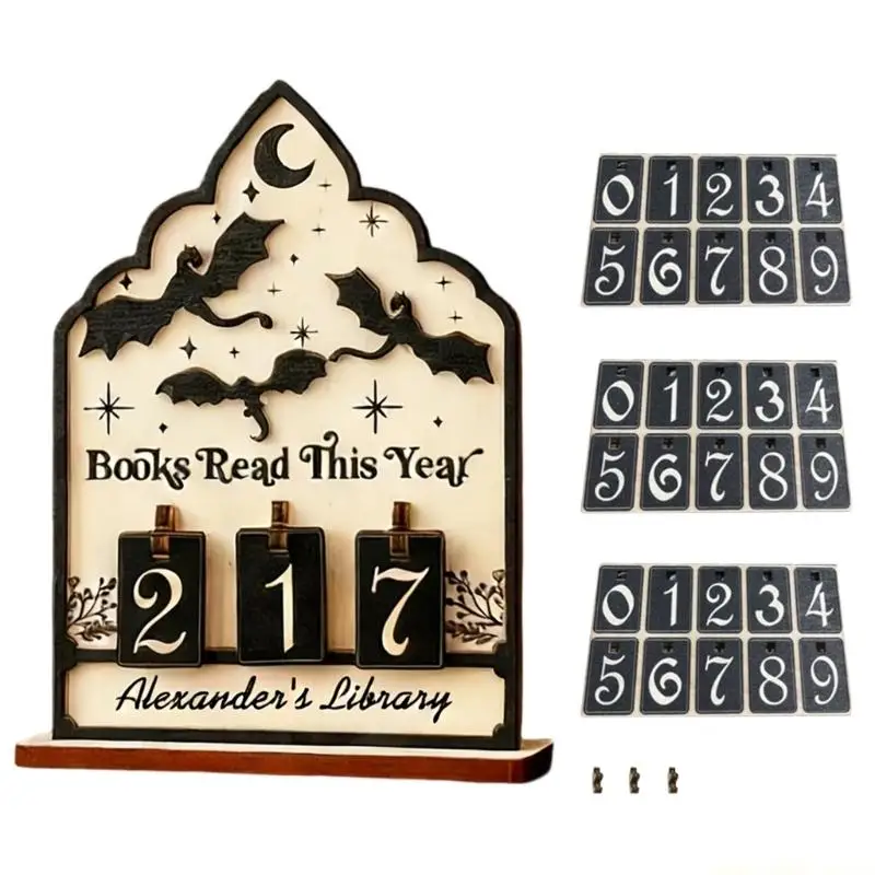 QX2E （1 pcs）Books Read This Years Counter Valentines Day Gifts For Women Readers, Book Counter Bookshelf Decor, Bookish