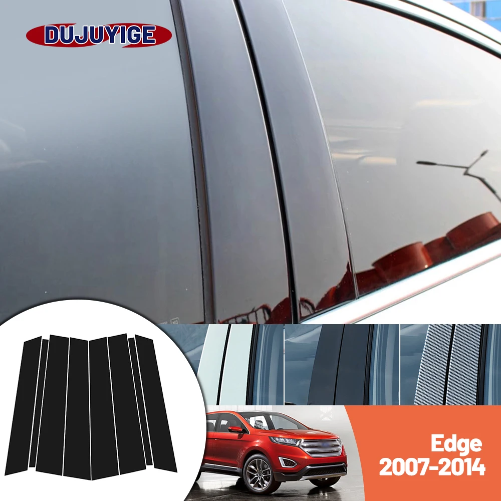 

Bright black carbon fiber door and window B C Pillar sticker suitable For Ford Edge 2007-2014 2008 2009 2010 2011 2012 2013 2014