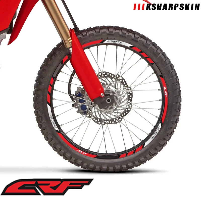 

Motorcycle tire inner ring reflective stripe stickers multicolor waterproof decals for Honda CRF 450RX 450X/L 250RX/X/L/F 230L/F
