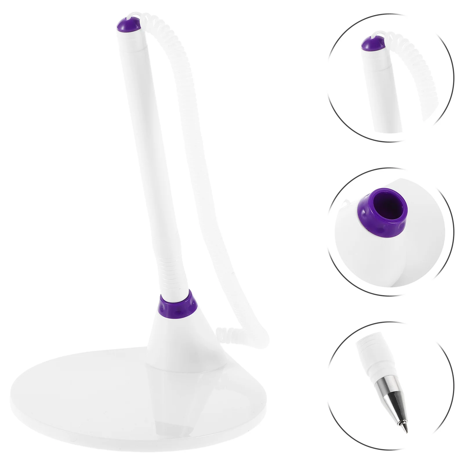 

4Pcs Business Pen 0.5mm Smooth Writing Neutral Pen for Office Bank Reception Desk Fixed Base Security Pens for Check Writing