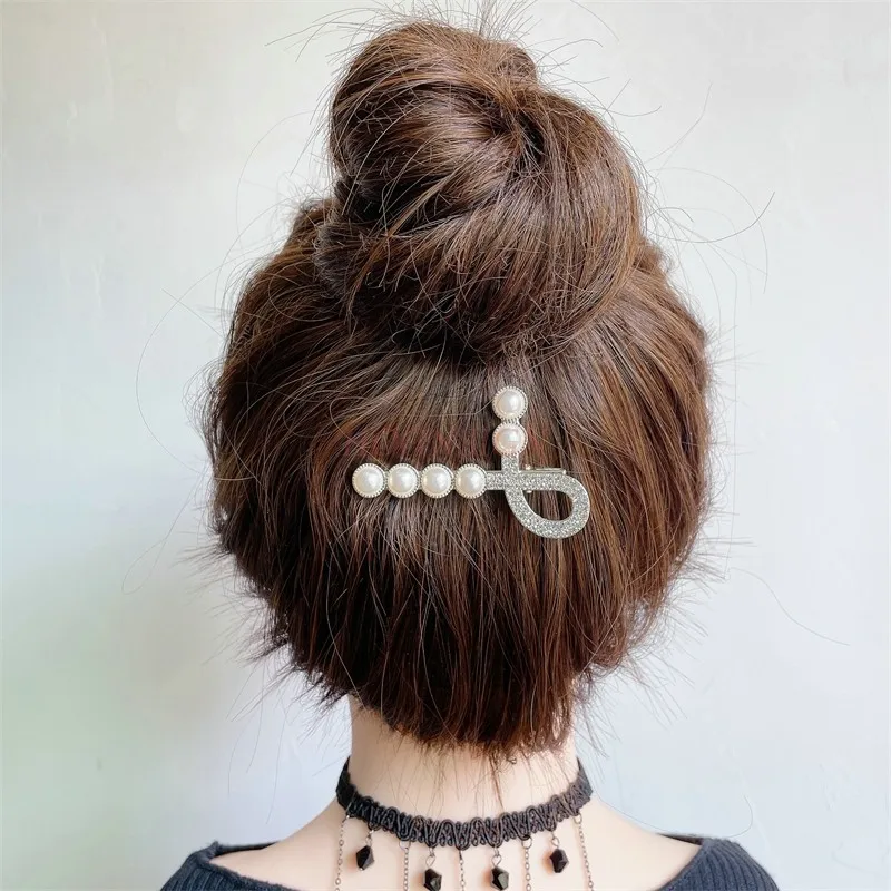 Sommer minimalistisches Temperament, Strass-Haarspange, hochwertiger Schleifenknoten, Entenschnabel-Clip, weiblich