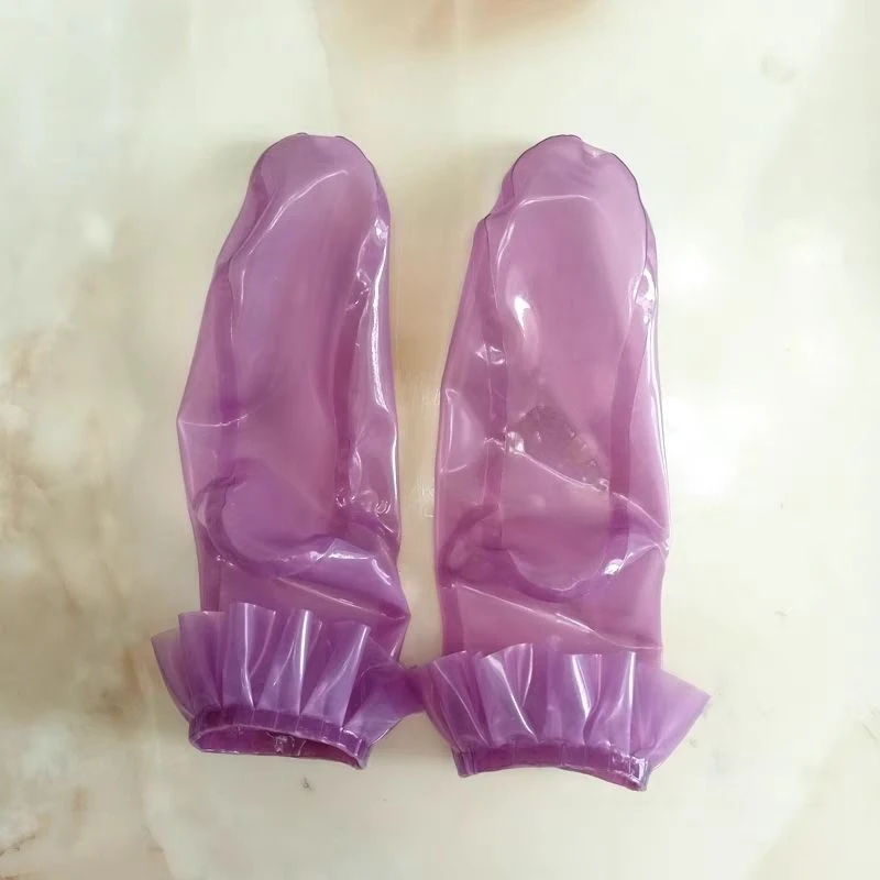 

Мужские латексные носки больших размеров, фиолетовые короткие носки с рюшами для косплея, прозрачные женские носки для уникальной моды
