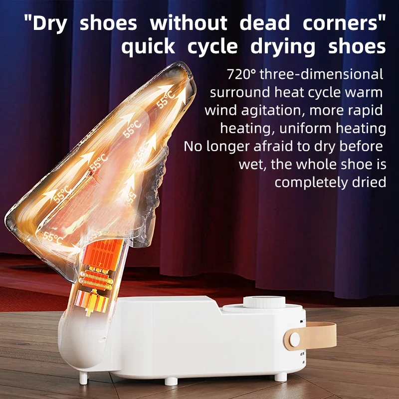 Intelligent Timer Shoe Dryer Adjustable Dryer Quick Drying Deodorizing Sterilizing Shoe Dryer Household Shoe Warmer Heater