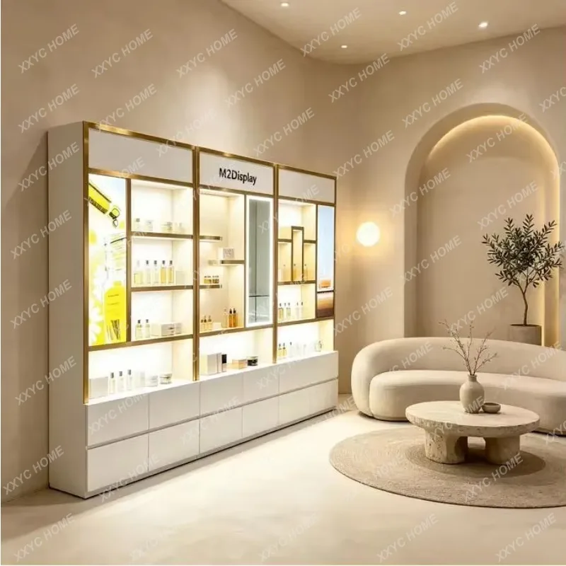 XX Macron Modern Stainless Steel Beauty Display Cabinet for & Salon, Professional Retail Shelving Unit ,Fully Assembled