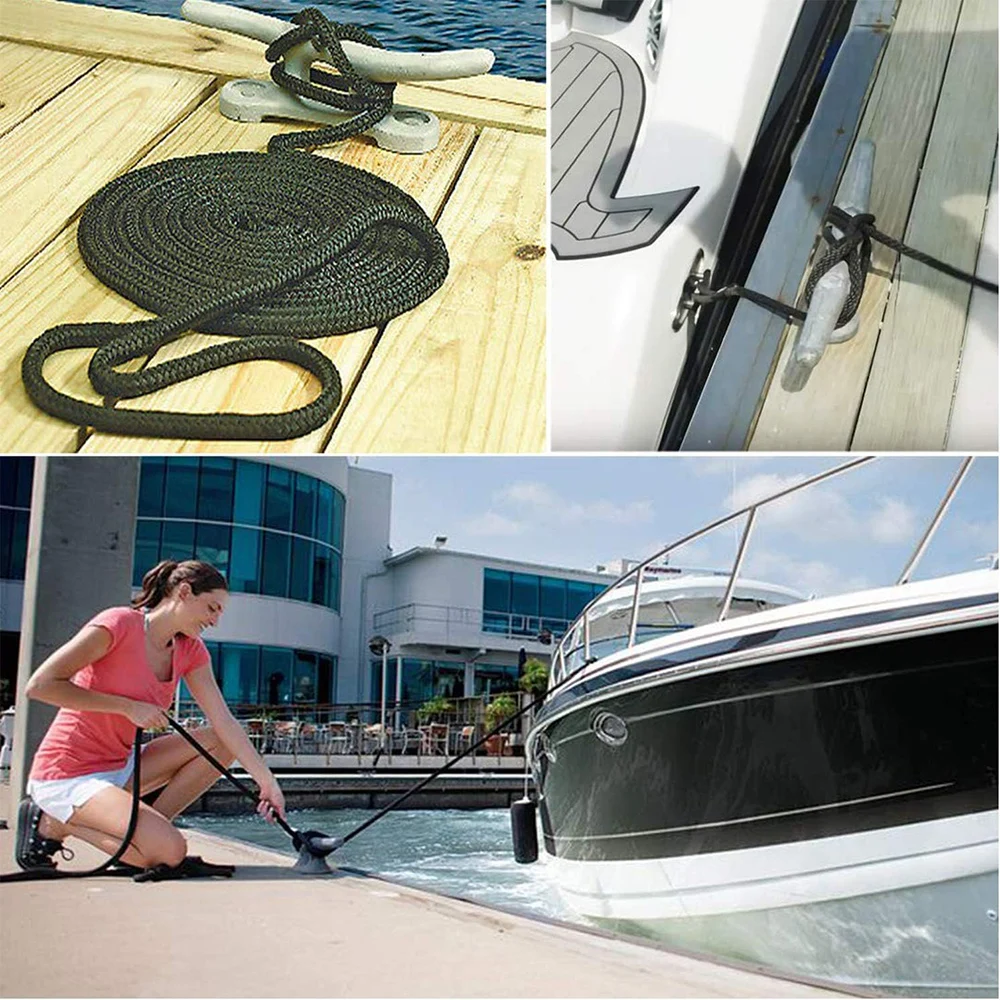 5m/16,5ft Bootsfestmacherleinen, doppelt geflochtene Nylon-Fenderleine, Ankerleinen für Yachten und Boote – Detail 5