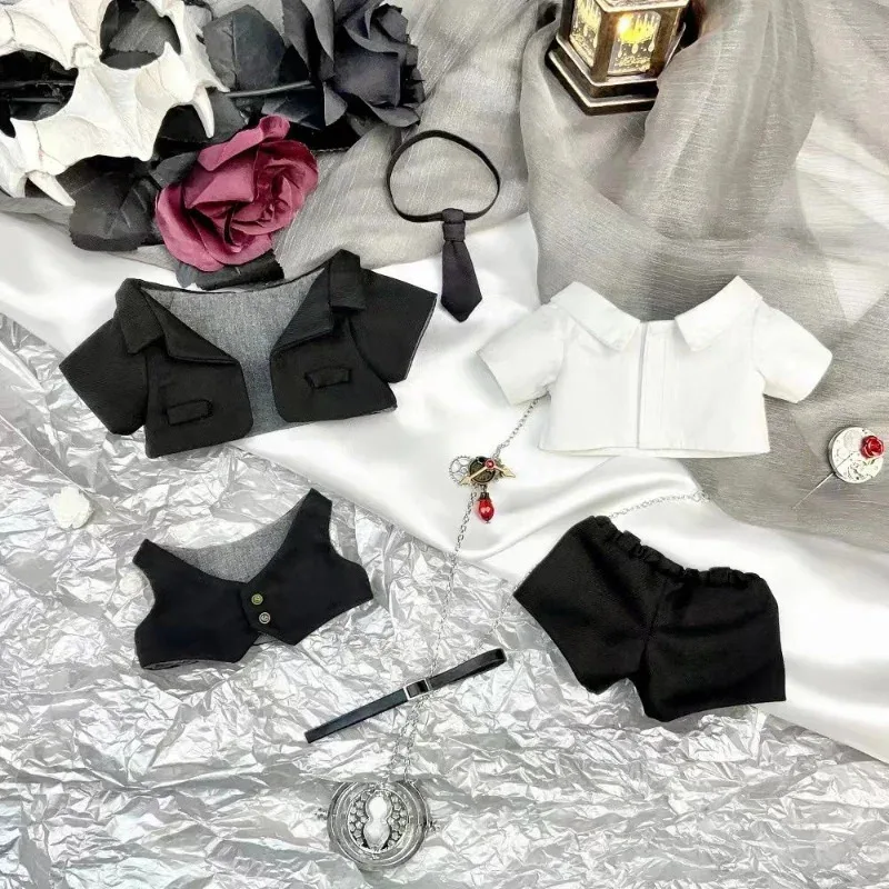 

qq78Request7Ручная работа 7 шт./компл. 20 см Дикий красивый костюм в стиле вестерн Рубашка Жилет Брошь Пальто Галстук Брюки Кожаный ремень Плюшевые куклы