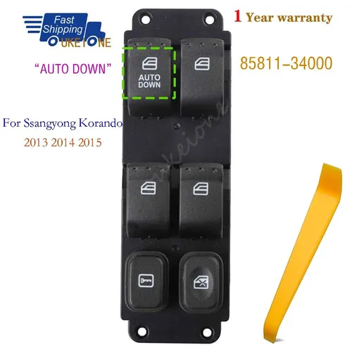 85811-34000 para Ssangyong Korando 2013 2014 2015 interruptor de ventana eléctrica delantera izquierda elevador Control regulador piezas de botón
