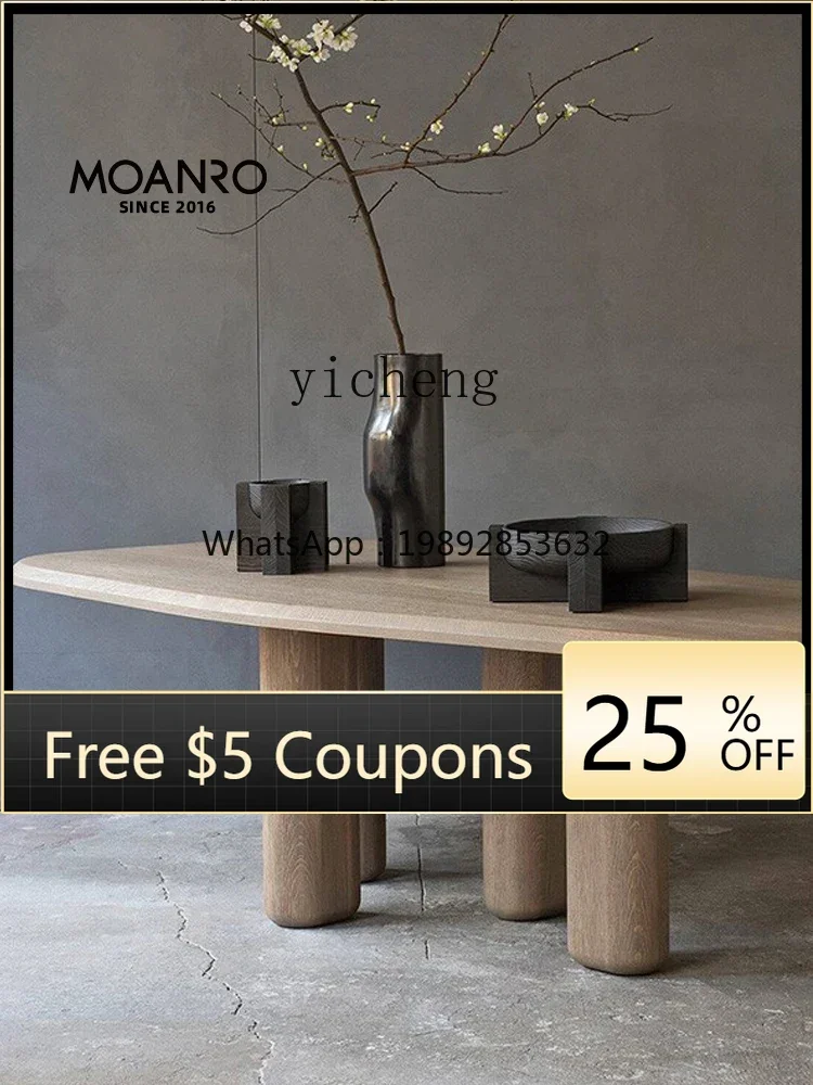 

Dining Table Solid Wood Quiet Oak Vintage Log Black Creative Book Table