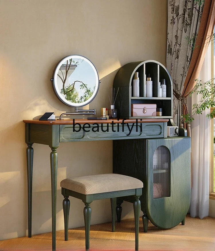 

French medieval style bedroom small apartment light luxury high-end dresser chest integrated7446