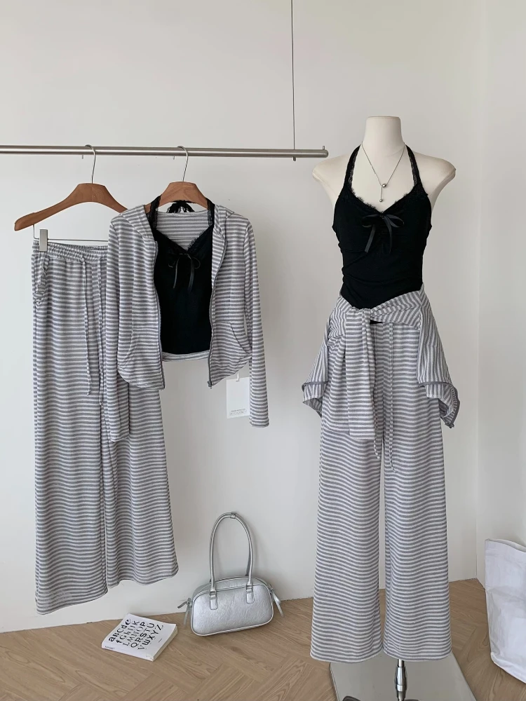 

Autumn Y2k Preppy Style Korean Popular Party Outfit Women’s Suit Chic New Elegant Sexy Sweet Lace Design Pant Set Woman Clothing