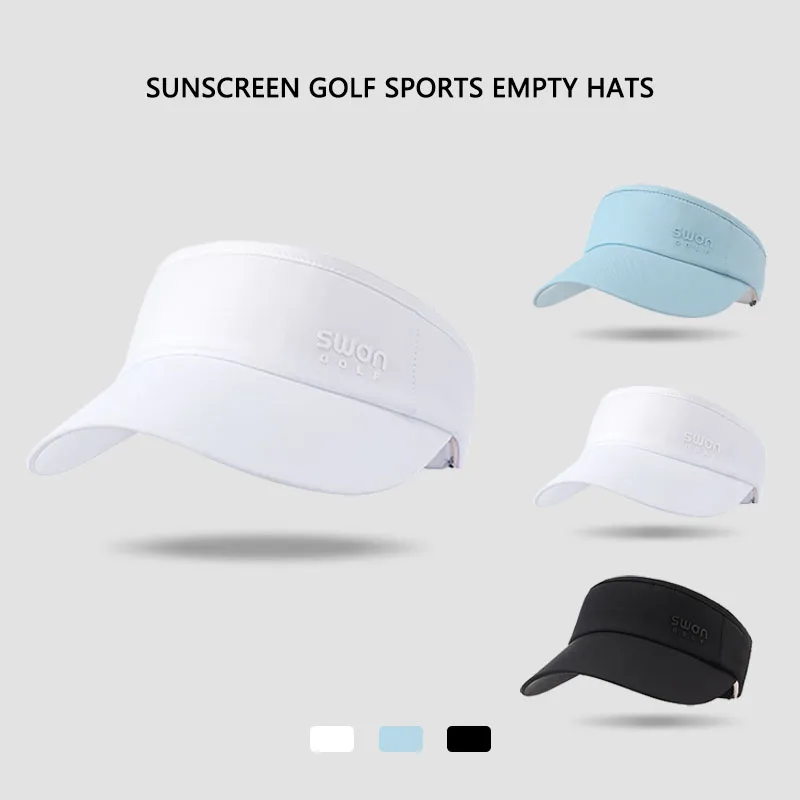 SG Women Sports Sun Visor Hats Sunscreen Golf Caps Breathable UV-proof Golf Empty Tops Hat Big Brim Cap Lady Anti-sweat Headwear