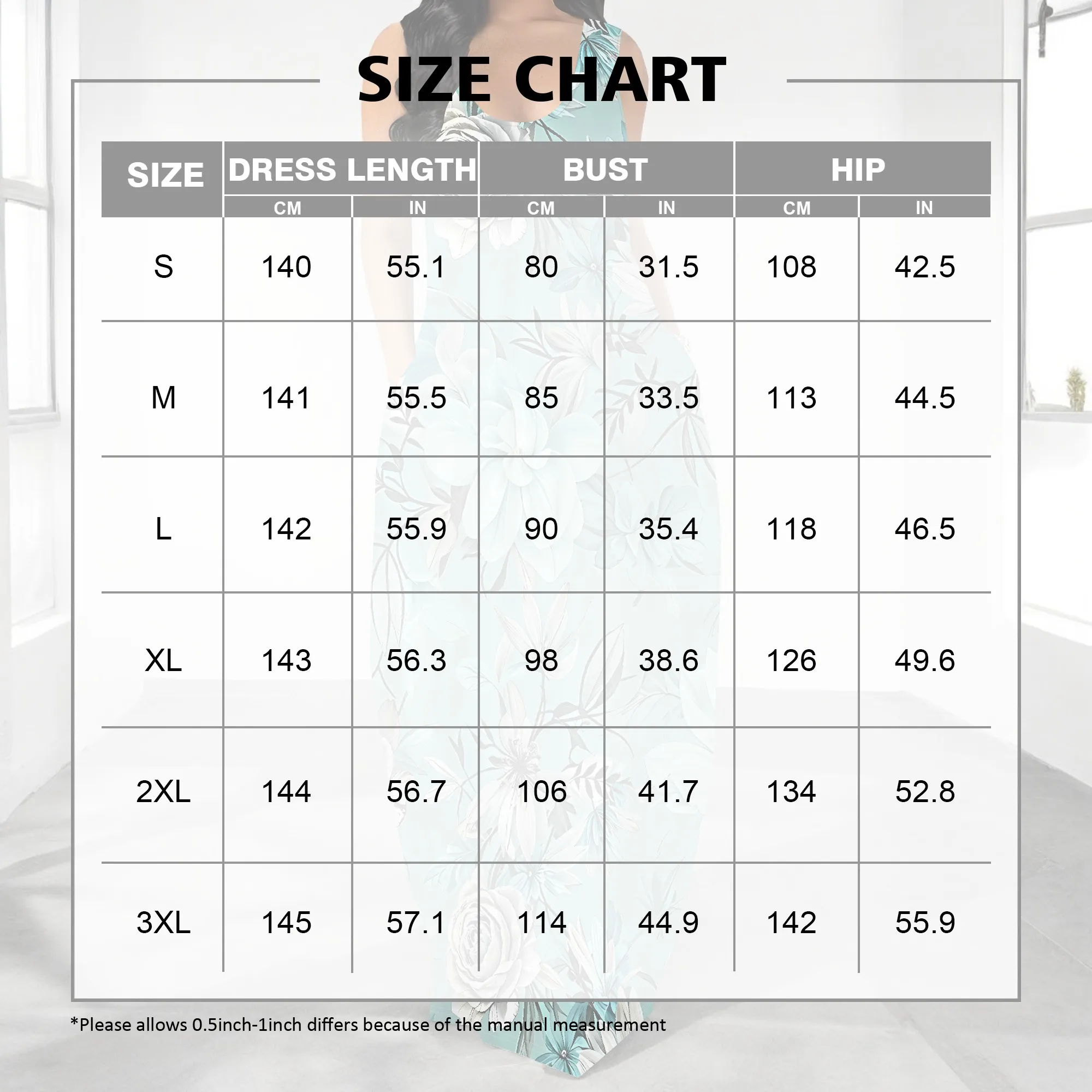 EQQZD Elegant Floral Print Round-Neck Maxi Dress, Sleeveless Wide Shoulder Strap Dress w/Pocket, Casual & Stylish Dress