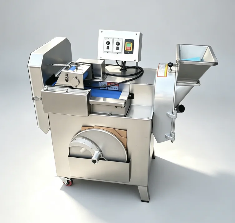 Commercial Multifunction Vegetable Cutting Machine Double Feeding Inlet Stainless Steel Vegetable Slicer Shredder Dicer