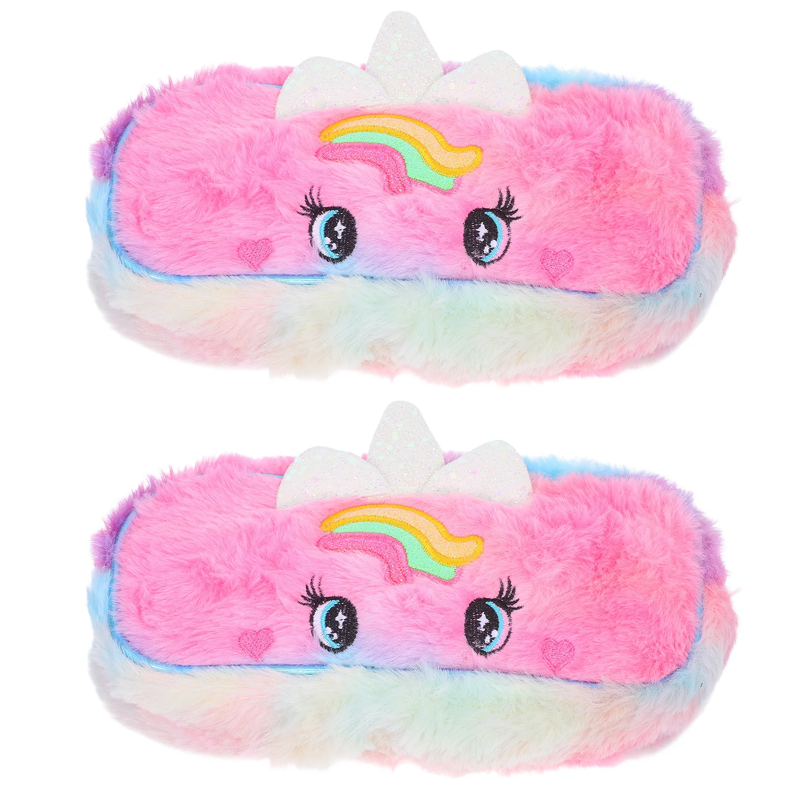

2pcs Pencil Bag Stationery Pouch Zipper Animal Design Cute Pink Pen Holder For School Supplies Organizer