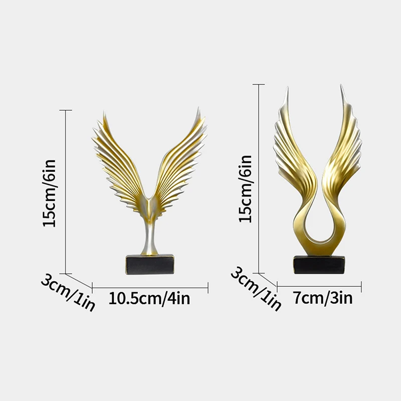 European Eagle/Angel Wing Statue Sculpture Figurine Resin Dapeng Spreading Collection Miniature for TV Cabinet Home Decoration