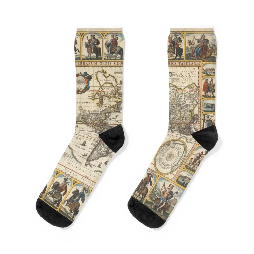 

Antique Map with Roman Emperors in 1652 Socks Rugby Lots Stockings man Socks Female Men's