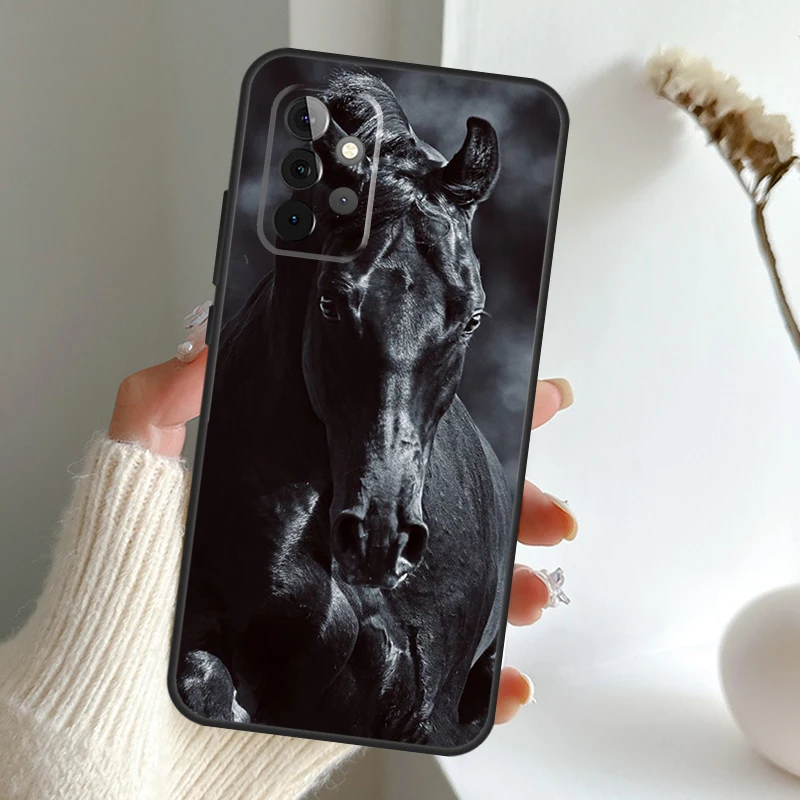 Animal Steed Horse Case For Samsung Galaxy A32 A33 A52 A54 A53 A34 A12 A13 A51 A71 A21S A52S A23 A31 Back Cover