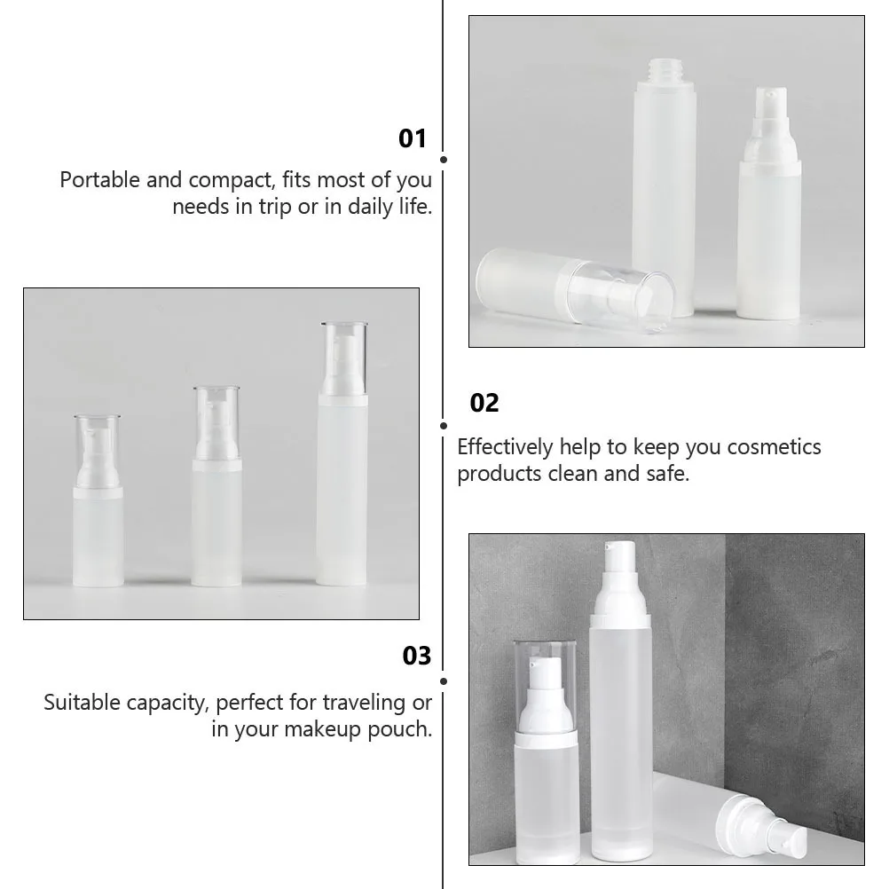

4Pcs Matte Airless Pump Bottle Press Vacuum Lotion Dispenser Travel Storage Bottle Dispenser
