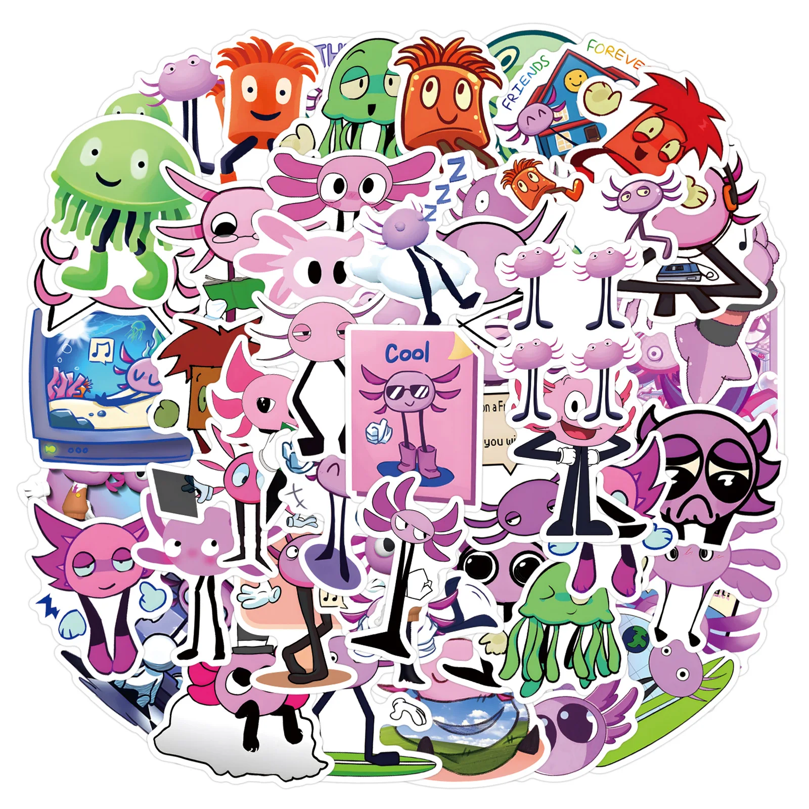 

50PCS Cartoon KinitoPET Desktop Pet Game Graffiti Stickers Scrapbooking Phone Luggage Laptop Helmet Waterproof Decals