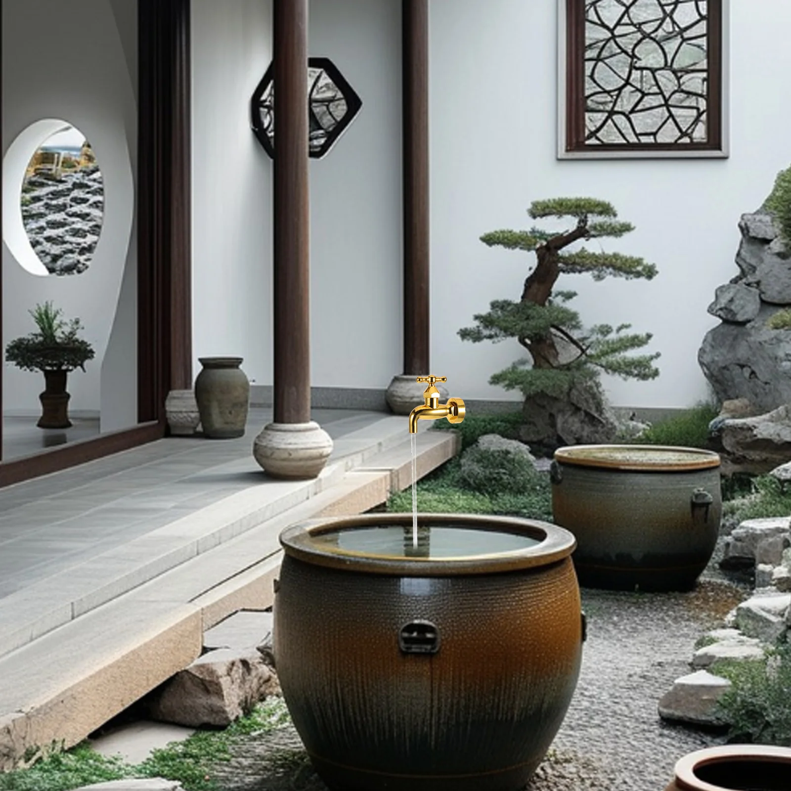 

Hanging Faucet Ornaments Decor Fountain Floating Outdoor Fountains Watering Can