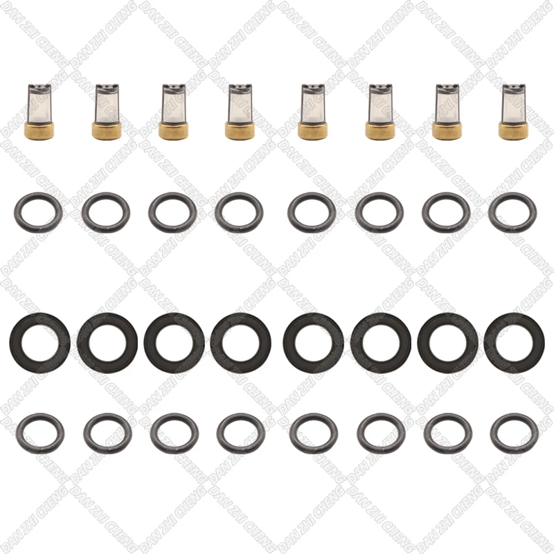 8set Fuel Injector Service Repair Kit Filters Orings Seals Grommets for 1999-04 Toyota Tacoma Tundra 4Runner 3.4L V6 23250-62040