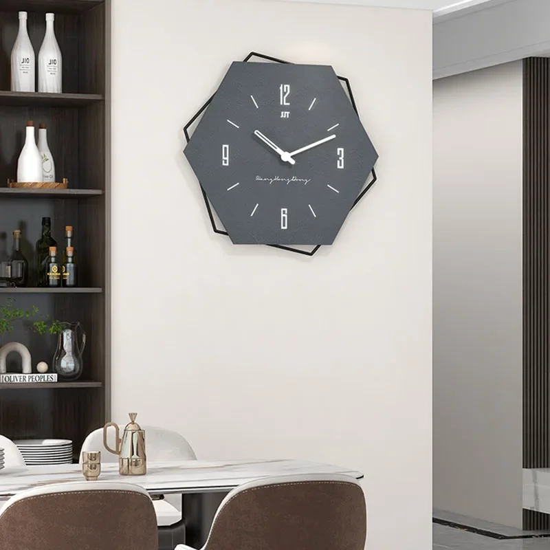 Italian Minimalist Modern LED Wall Clock with Light Creative Silent Clock for Living Room Home Decor