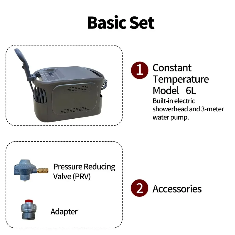Portable dual-fuel propane and electric eco-friendly leak-proof camping pool and hike -- made of durable nylon