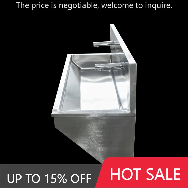 

Customized Medical Hand Washing Sink Wall Mount Stainless Steel Scrub Sink For Hospital