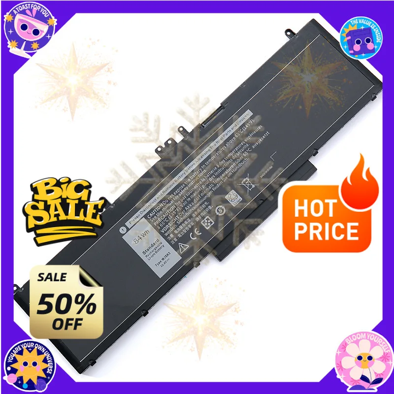 SWZY 11.4V 84Wh WJ5R2 Battery Compatible with Dell Latitude E5570  Precision M3510 Series 4F5YV 04F5YV