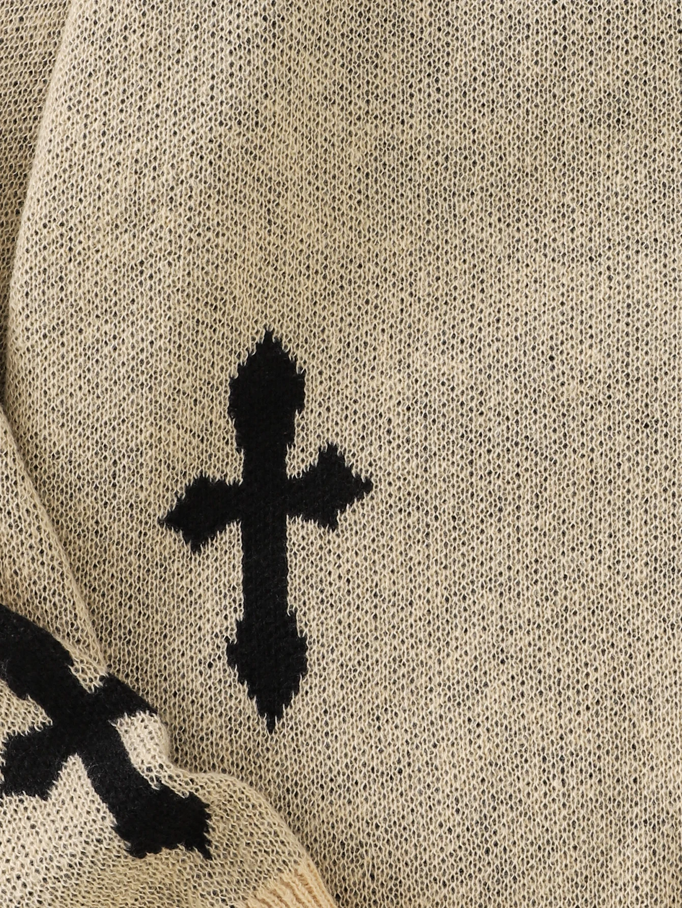 Pullover da uomo alla moda con motivo incrociato strappato stile street, maglione strappato, girocollo casual, lavorato a maglia