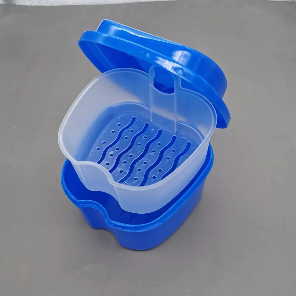 

x1 Denture Cleaning Storage Box Filter Portable Travel Dental Braces Care Orthodontic Appliance Swim Camp Outdoor Portable Tool