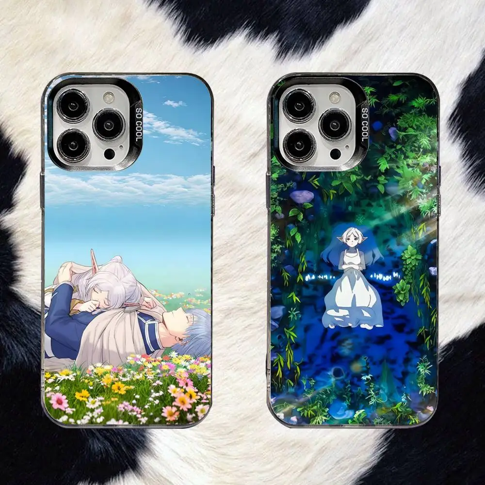 

S-Sousou No Frieren Phone Case For iPhone 16,15,14,13,12,11,8,7,Pro,Max,Plus,Mini,XS,SE Anti Fall Black Matte Hard