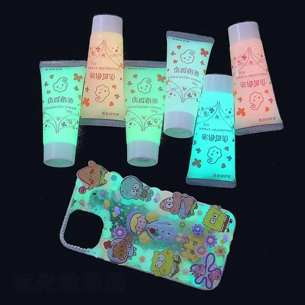 Fluorescent Luminous Cream Glue Simulation Glue Guka Glue Fake Whipped Clay Glue Goo Card Glue Resin Cream Diy Craft Soft Clay