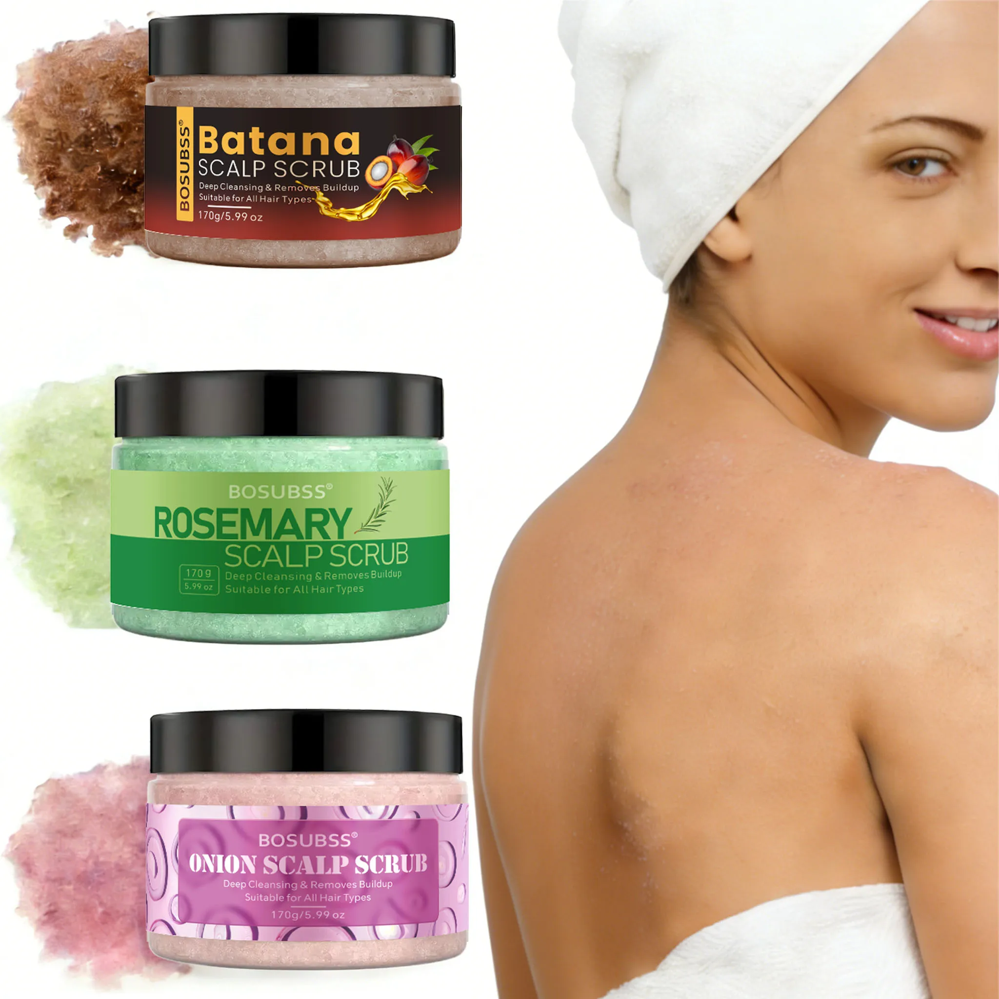 Exfoliante refrescante para el cuero cabelludo de romero Ingredientes naturales Control de aceite diario suave Cuidado del cabello Apto para viajar para todo tipo de cabello
