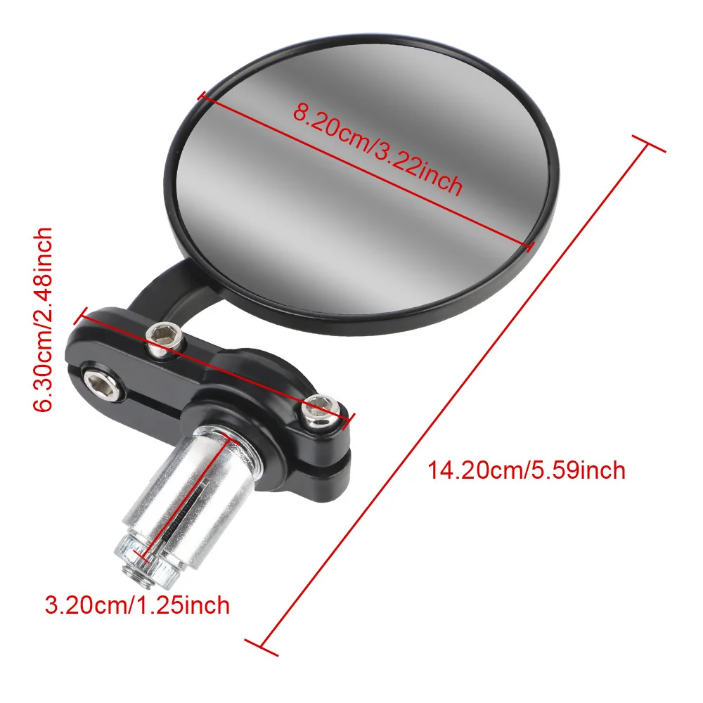 2pcs Rearview Side Mirror Handle Bar End Mounting 22mm Universal Motorbike Accessories Motorcycle Mirrors