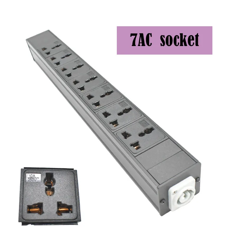 

7AC 10A Универсальная розетка PDU Power Strips Schuko Powerlink box Усилитель мощности аудио 3P Авиационная вилка США AU EU UK Израиль вилка