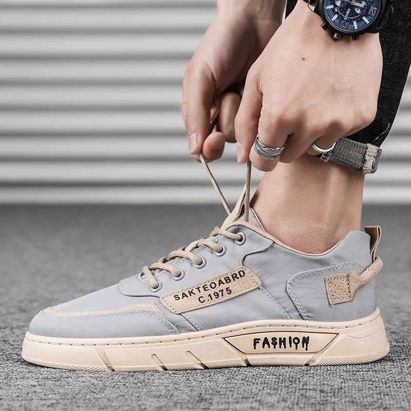 

2022 Men Sneakers Casual Lightweight Walking Flats Canvas Shoes Breathable Lace-up Outdoor Travel Shoes Man Zapatillas Hombre
