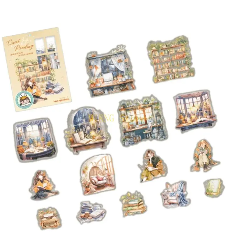 15Pcs Aesthetic Scrapbooking Sticker Water Resistant PET Sticker Scene Sticker for Journal Notebook Photo Album Phone best sale