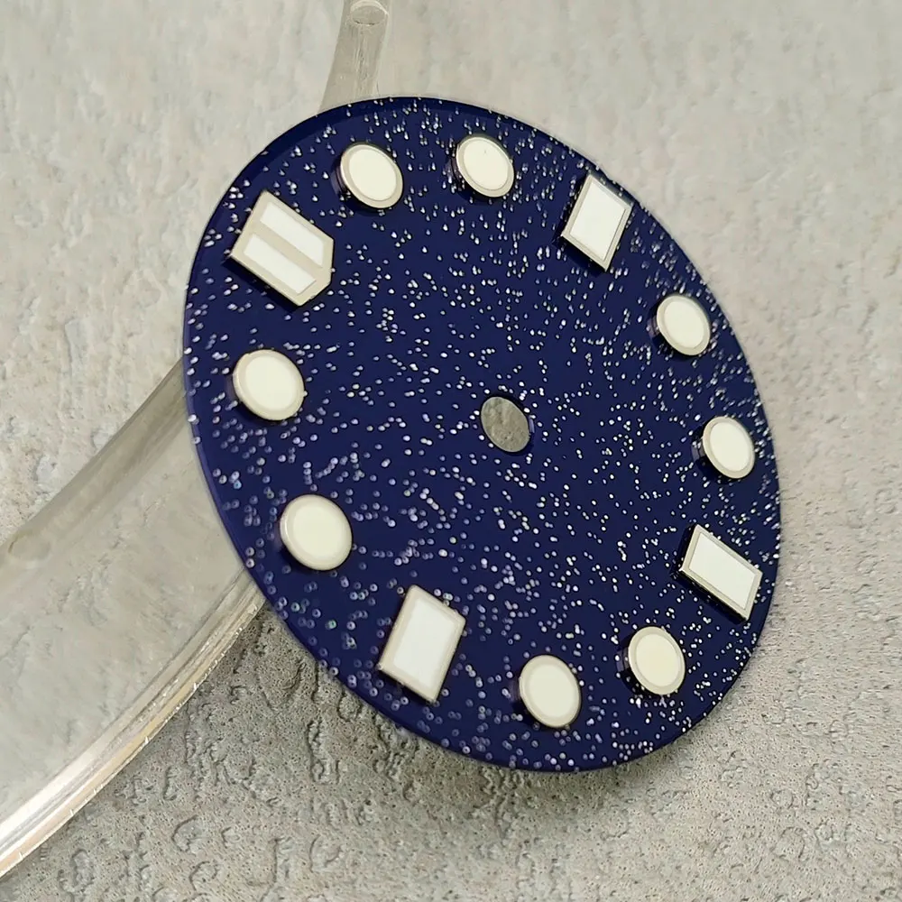 NH35 DIAL Modifikasi Dial Langit Berbintang Biru Kustom C3 BGW9 Lampu Malam Cocok untuk Jam Tangan Pergerakan NH35 NH34 NH36 Dial28.5mm