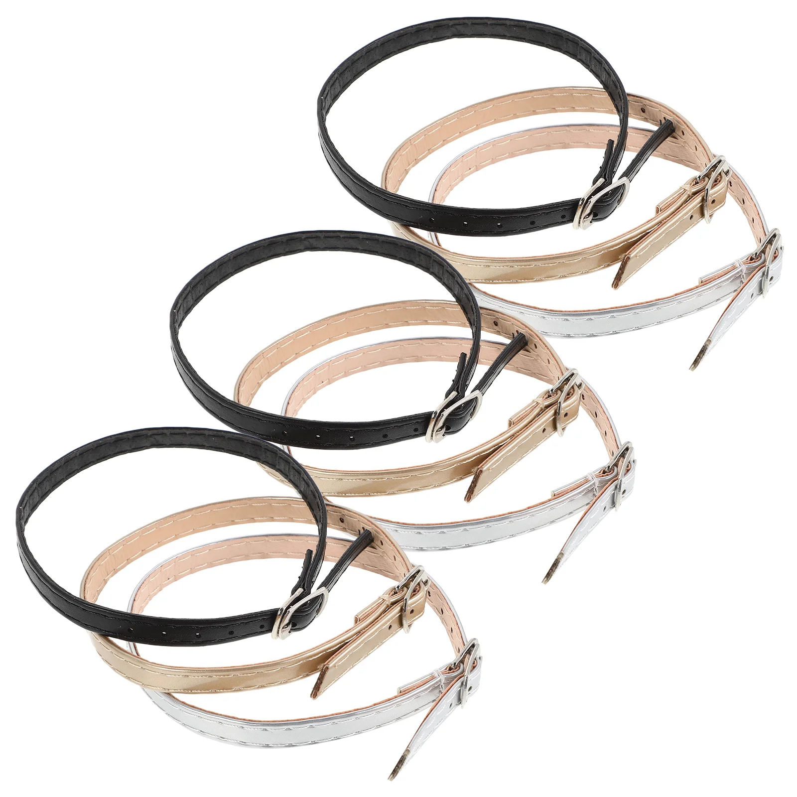 

3 Pairs High Heels Shoelaces Cushion Inserts for Women Shoes Pu Strap Extender Woman