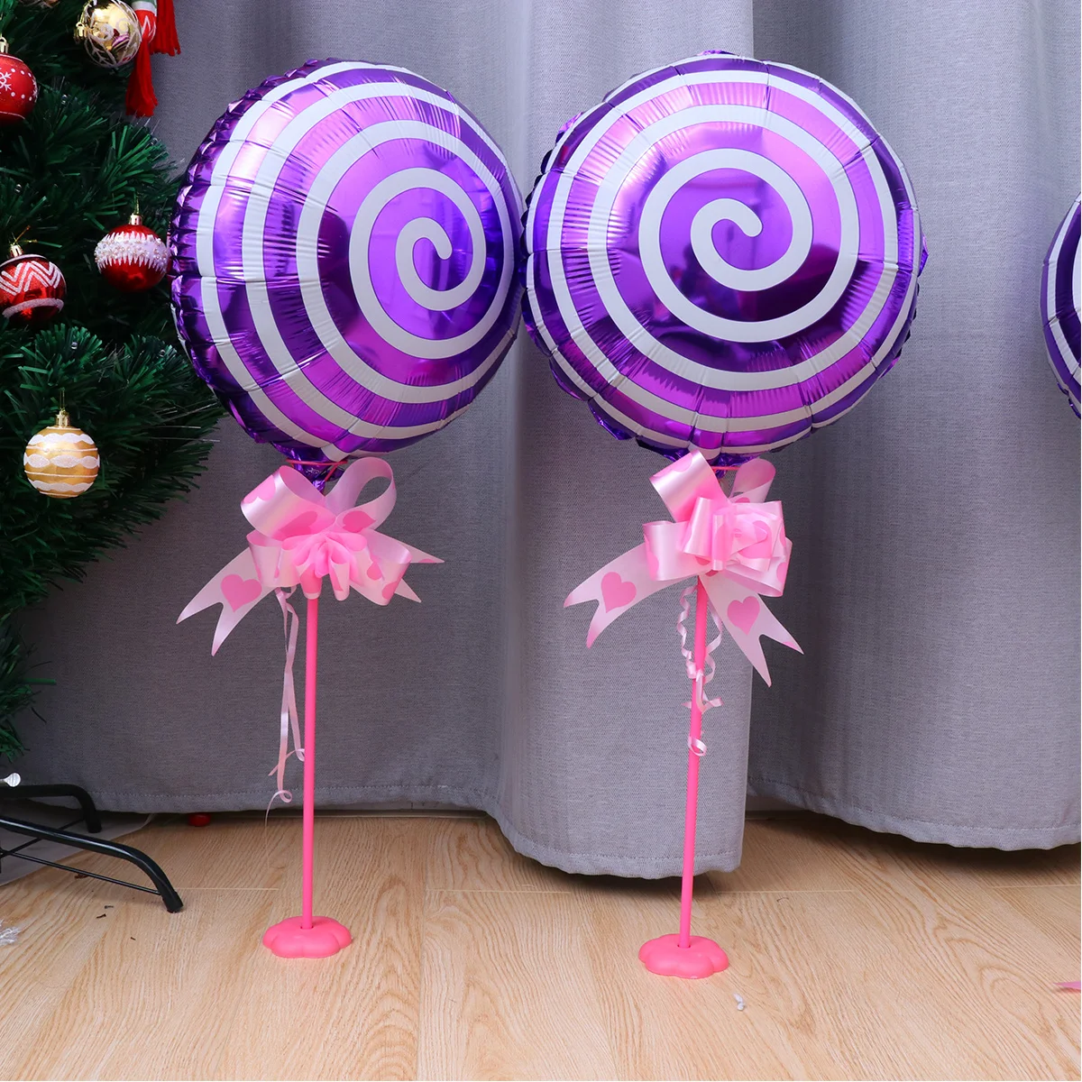 

3Pcs Lollipop Balloon Aluminum Foil Table Balloon Decoration Safe Photo Props Color Random