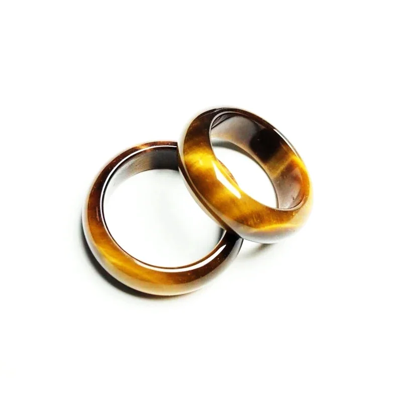 Natural  Tiger Eye Stone 6-12 Size Ring Chinese Jadeite Amulet Fashion Charm Jewelry Hand Carved Crafts Gifts for Women Men