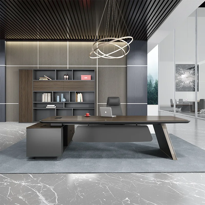 

Boss table President's desk New Chinese stable thickened painted solid wood large board table Large desk Office furniture