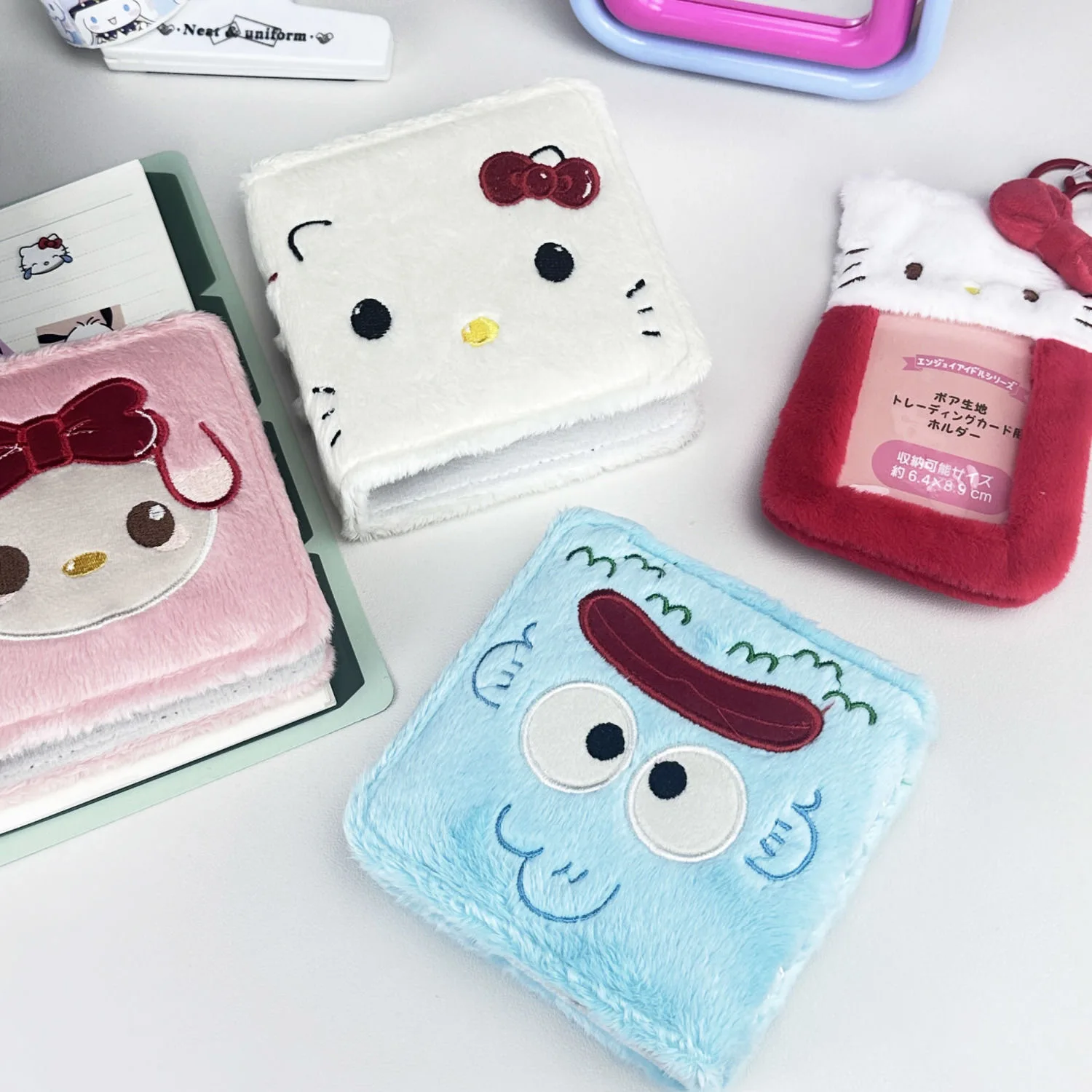 Sanrio Collection Cards Book Hello Kitty Kuromi Pochacco My Melody Clownfish Plush Cute 10cm Small Card Detachable Storage Book