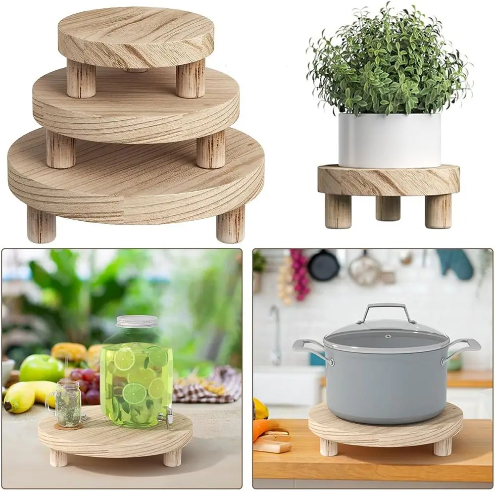 Multifunctional Stand Display Stand Durable Easy to Use Wooden Planter Pot Display Stand Garden Supplies Wood Plant Pedestal