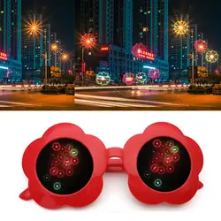 Funny Sunflower Shaped Special Effects Glasses Women Lights Change to Diffraction Glasses Festival Party Rave Glasses