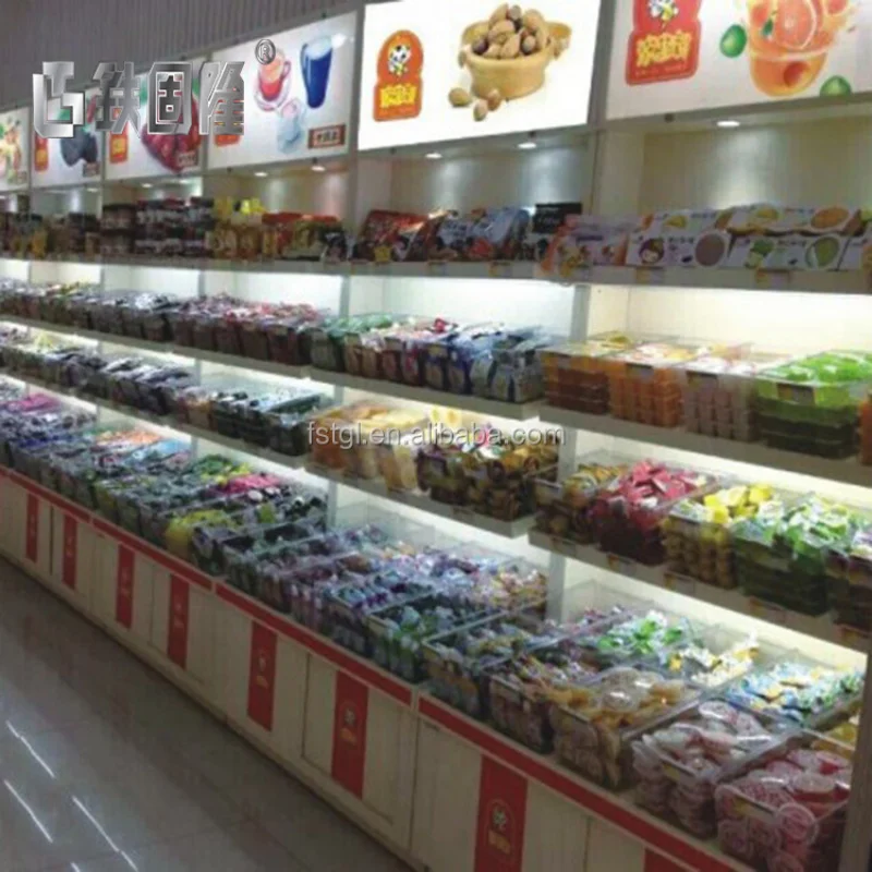 (customized)Retail store supermarket snacks candy dry fruit shelf