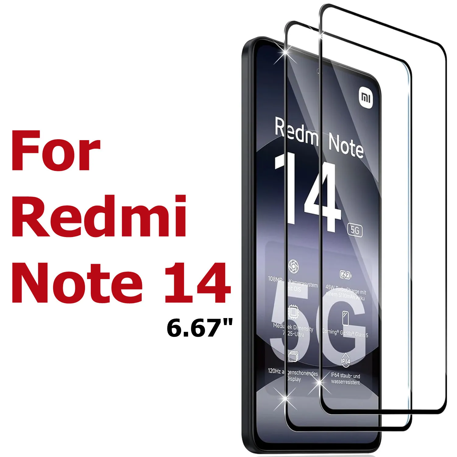 

For Xiaomi Redmi Note 14 4G/5G 6.67“ Screen Protection Film Redmi Note 14 4G/5G 9H Hardness Tempered Crystal Glass