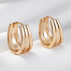 Wbmqda 585 Rose Gold Color Fashion Metal Drop Earrings For Women High Quality Daily Party Fine Jewelry Accessories