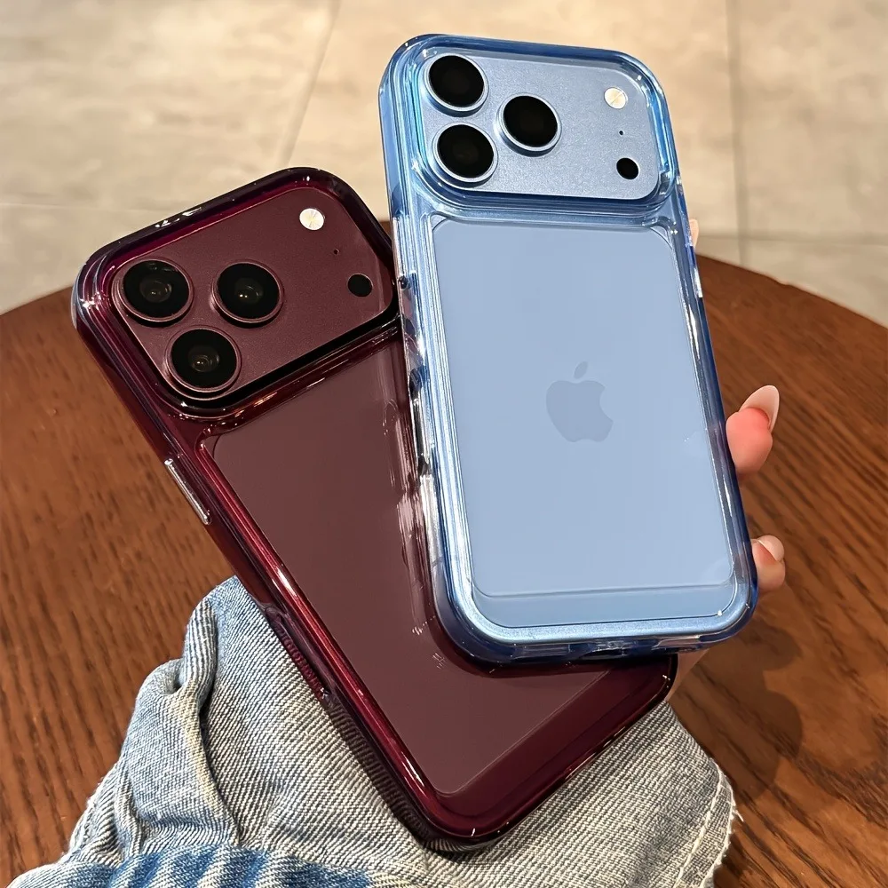 Coque de téléphone transparente de luxe, offrant une protection antichoc pour iPhone 18 Pro Max, 18 Pro, 17 Pro Max. Coque arrière rigide en acrylique transparent.